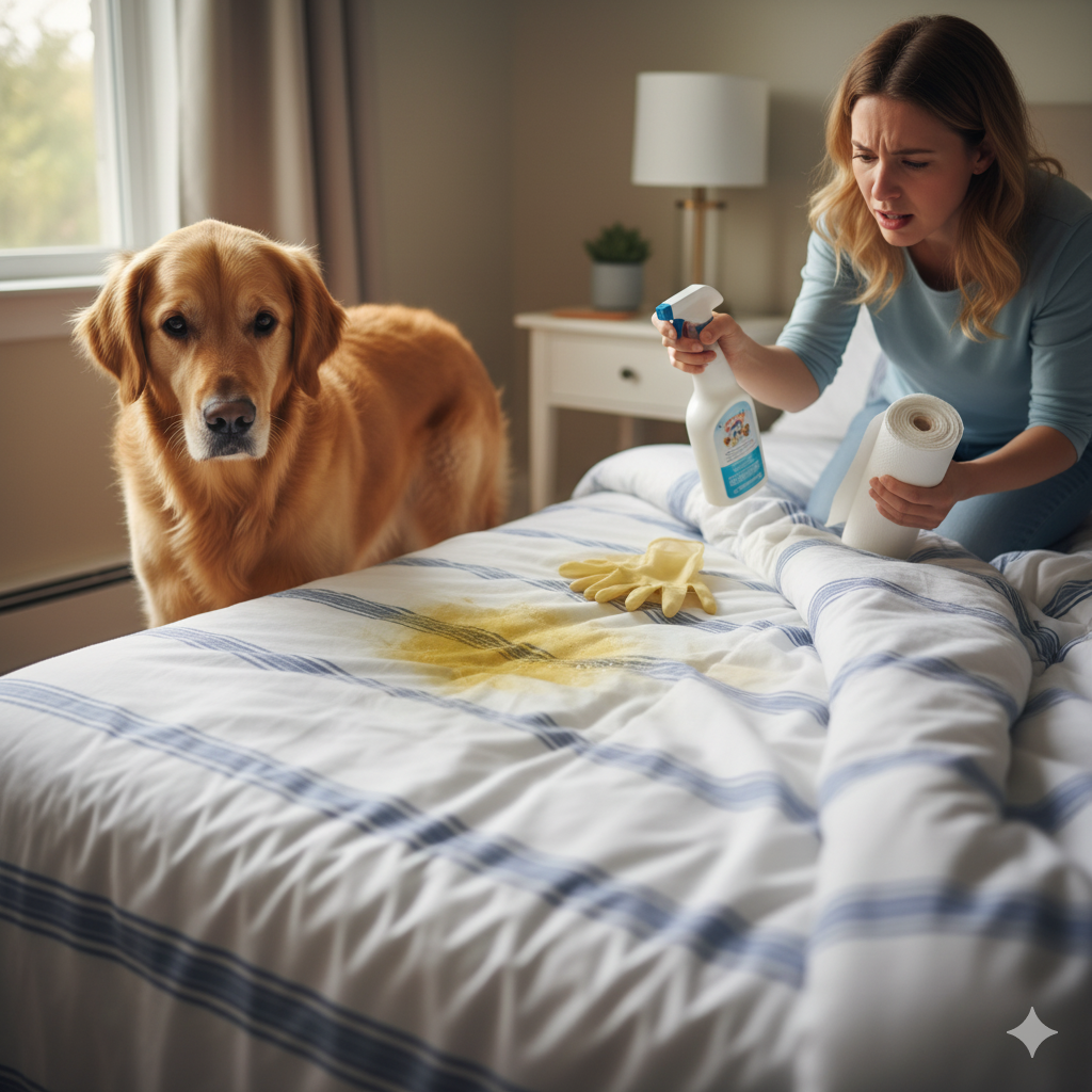 How to Clean Dog Pee from Bed